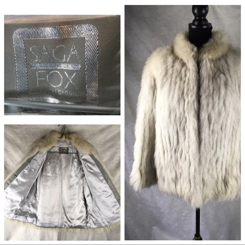 Women's Vintage Saga Fox Silver Fox Fur Coat Sz L